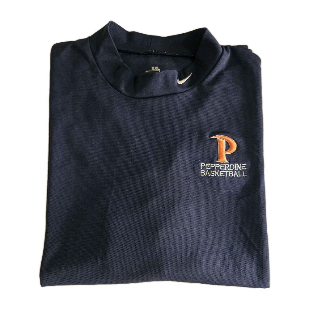Pepperdine Basketball Nike Team Mock Neck Dri Fit Training Shirt Size XXL 2XL